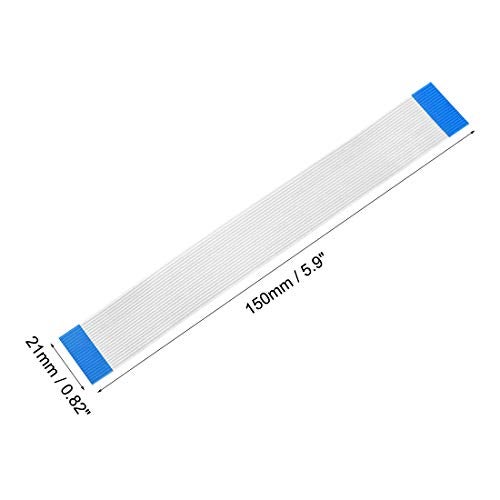 uxcell كابل فلات مرن uxcell، 150 مم، 1 مم مسافة بين الدبابيس، 20 دبوس FPC FFC كابل شريطي مرن لتلفاز LCD، صوت السيارة، مشغل DVD، 10 قطع (النوع A) - Image 3