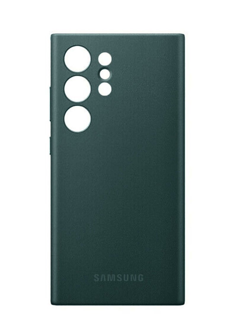 Techie Samsung Galaxy S24 Ultra 2024 Vegan Leather Case Nature Friendly Case – Dark Green - Image 2