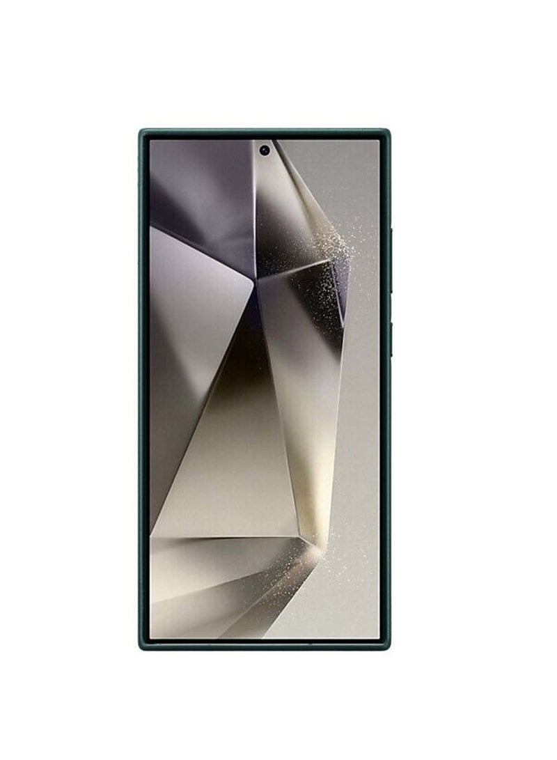 Techie Samsung Galaxy S24 Ultra 2024 Vegan Leather Case Nature Friendly Case – Dark Green - Image 3