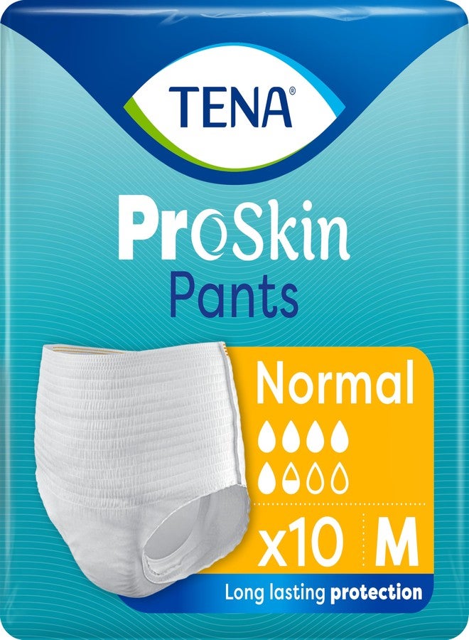 TENA Normal Pants Style | Adult Diaper Medium Size (M) | Unisex | Waist Size 32-44 inch | 80-110cms | Long Lasting Protection | Odour Neutralizer | 10 Units - Image 1