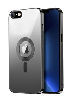 Magnetic Clear for iPhone 7G/8G Case with MagSafe Integrated Camera Protection Glass Silicone Cover Slim Thin Non Yellowing Anti Fingerprint Scratch Wireless Charging black