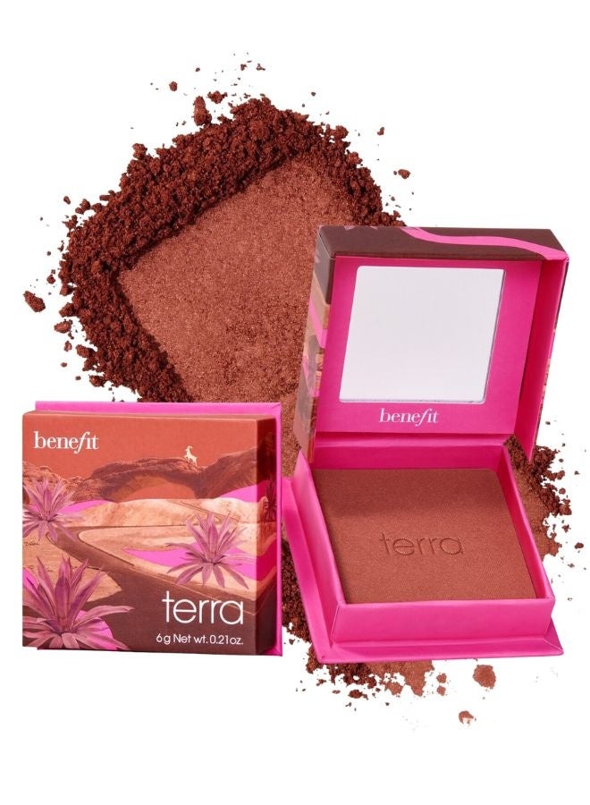 Benefit Cosmetics Silky-Soft Powder Blush – Terra | Golden Brick-Red Shade, Buildable Matte Finish, Lightweight & Smooth Formula, 6 g - Image 1