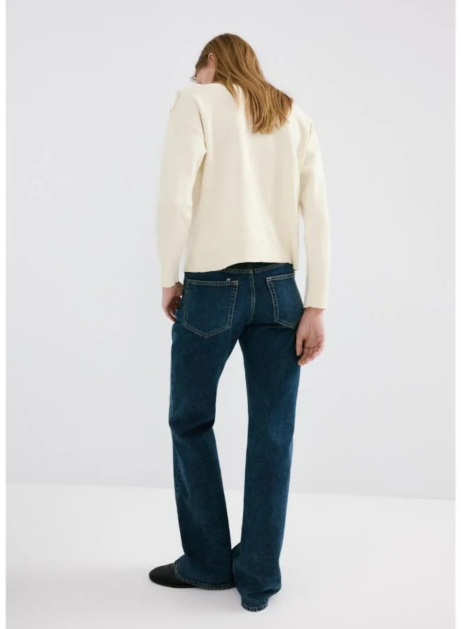 Mango Knitted Sweater With Jewel Buttons