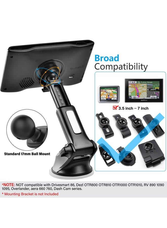 1Zero GPS Suction Cup Mount for Garmin [Quick Extension Arm], Replacement GPS Dash Ball Mount Dashboard Windshield Car Holder for Garmin Nuvi Dezl Drive Drivesmart Zumo Driveassist DriveLuxe StreetPilot RV - Image 5