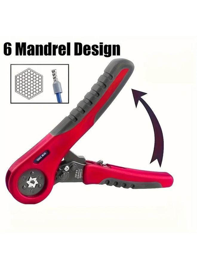 Heavy Duty Self Adjusting Ratchet Crimping Tool Set 6 6A Ergonomic Rubber Handles - Image 4