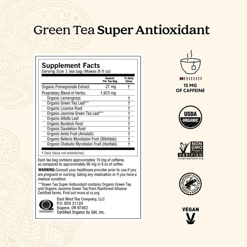 Yogi Tea Green Tea Super Antioxidant Tea - 16 Tea Bags per Pack (6 Packs) - Organic Green Tea for Antioxidant Support - Includes Green Tea Leaf, Licorice Root, Jasmine Green Tea Leaf & More. - Image 3
