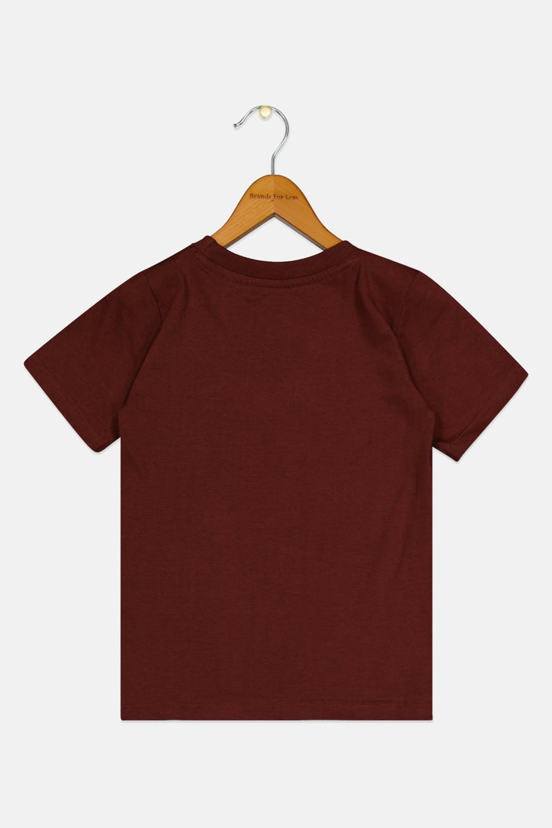 Reebok Kids Boy Sportswear Fit Short Sleeve Outdoor T-Shirt, Brown - Image 2