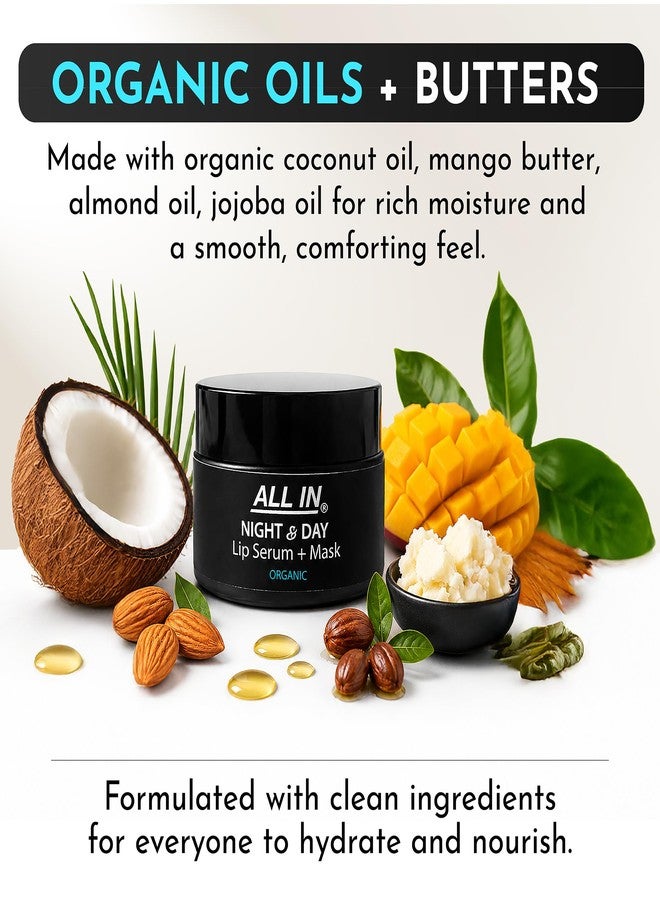 ALL IN Organic Lip Serum + Mask – 2-in-1 Hydrating Lip Treatment, Overnight Lip Mask for Dry Lips, Natural Oils, Made in California (1 oz) - Image 5