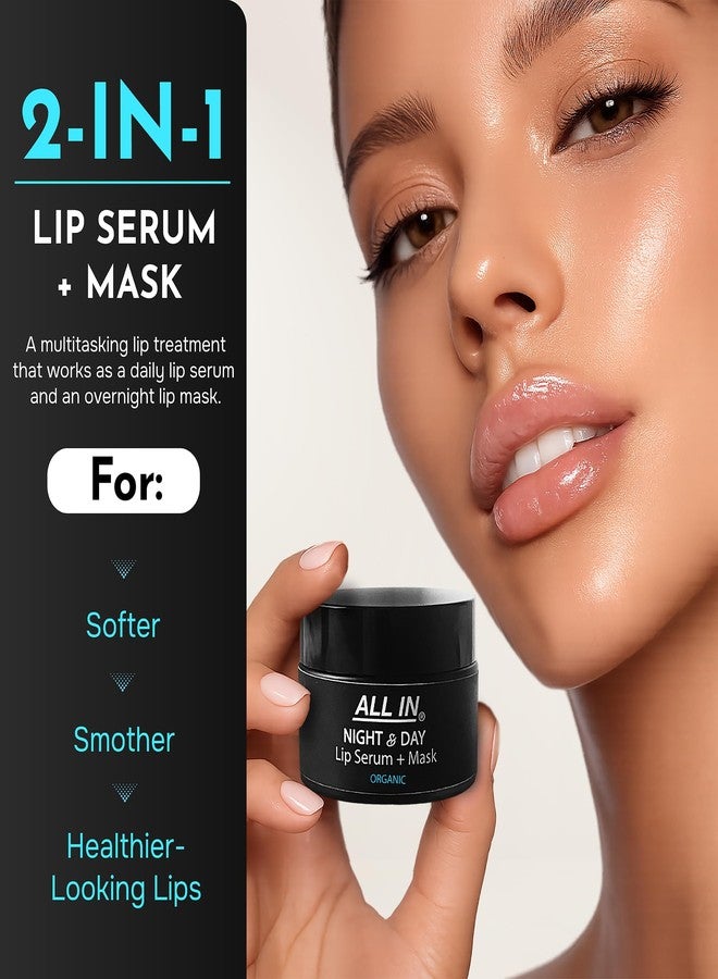 ALL IN Organic Lip Serum + Mask – 2-in-1 Hydrating Lip Treatment, Overnight Lip Mask for Dry Lips, Natural Oils, Made in California (1 oz) - Image 3
