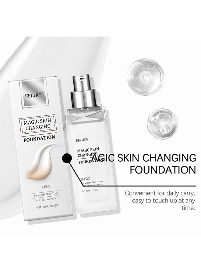 EELHOE Magic Skin Changing Foundation- Concealer Cream Flawless,Colour Changing Foundation for Different Skin Tone 30ml - Image 3
