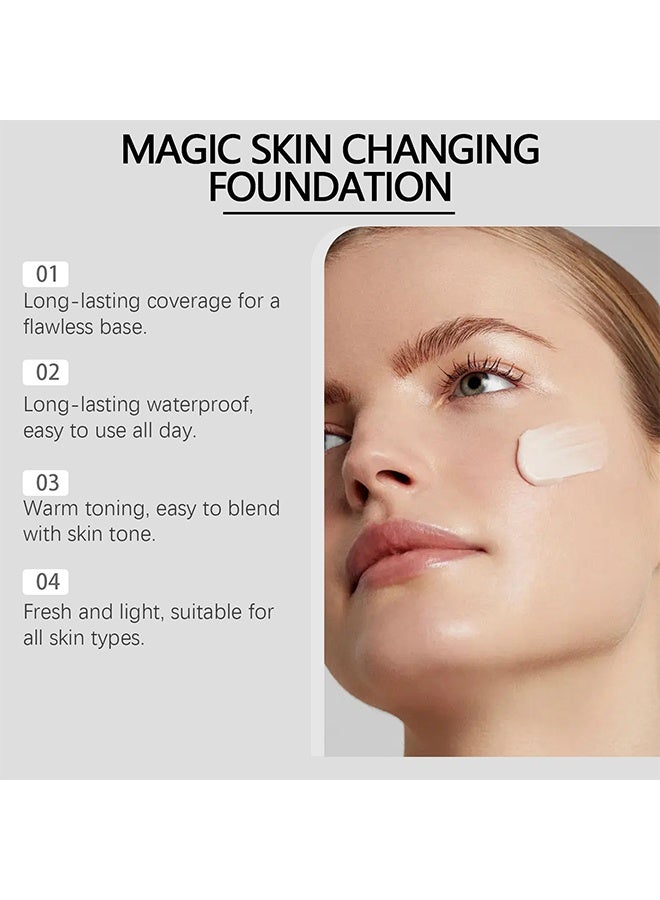 EELHOE Magic Skin Changing Foundation- Concealer Cream Flawless,Colour Changing Foundation for Different Skin Tone 30ml - Image 5