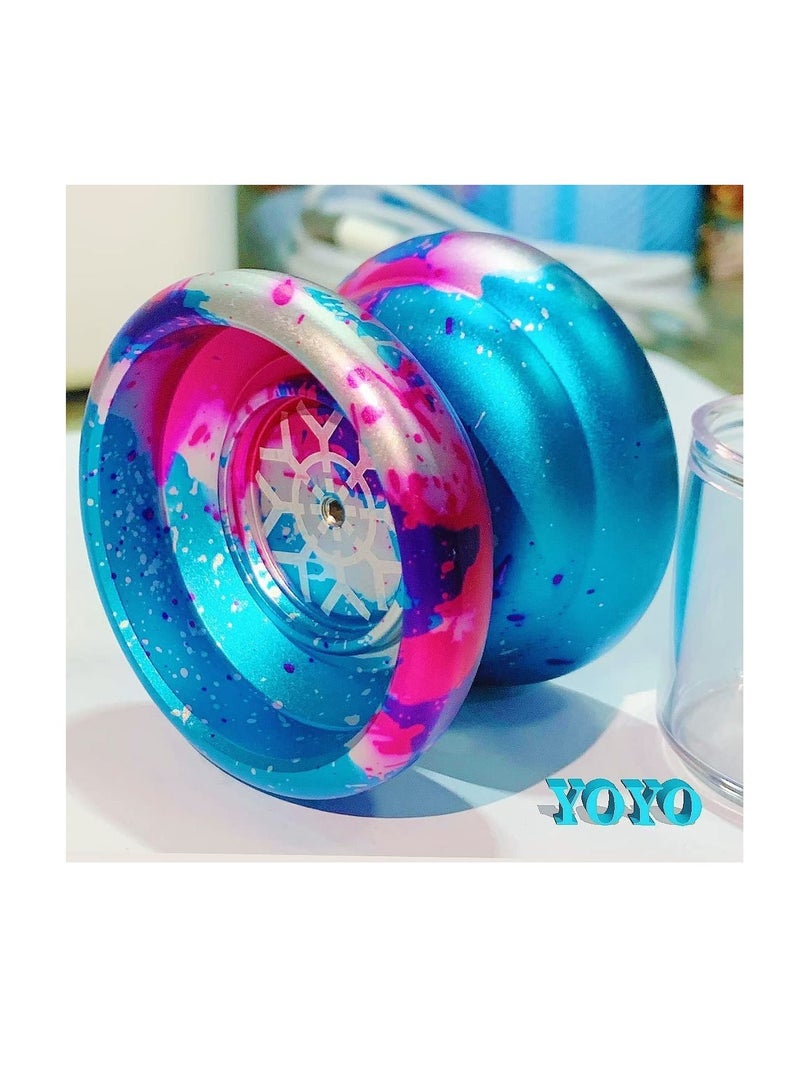 SYOSI Professional Unresponsive Yoyo Aluminum Beginner Colorful Yo-Yos Ball for Advanced Yoyos Players Kids with 10 Yo-Yo Strings Yo-Yo Bag Glove - Image 3