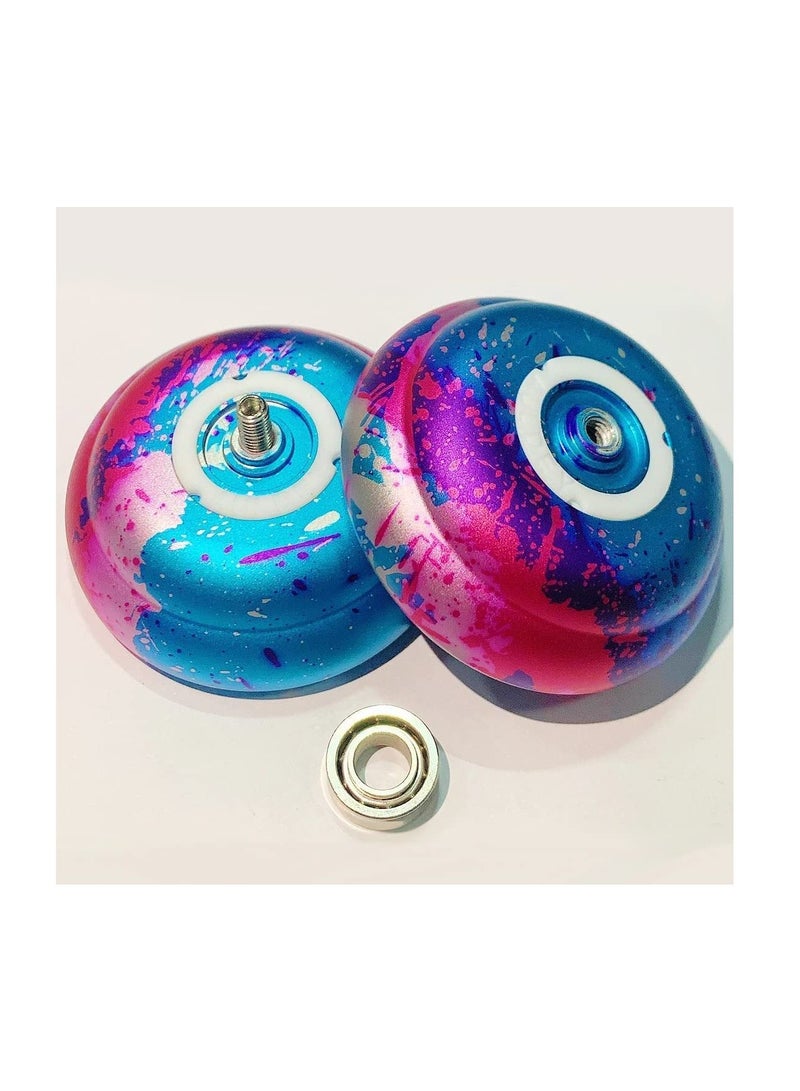 SYOSI Professional Unresponsive Yoyo Aluminum Beginner Colorful Yo-Yos Ball for Advanced Yoyos Players Kids with 10 Yo-Yo Strings Yo-Yo Bag Glove - Image 4