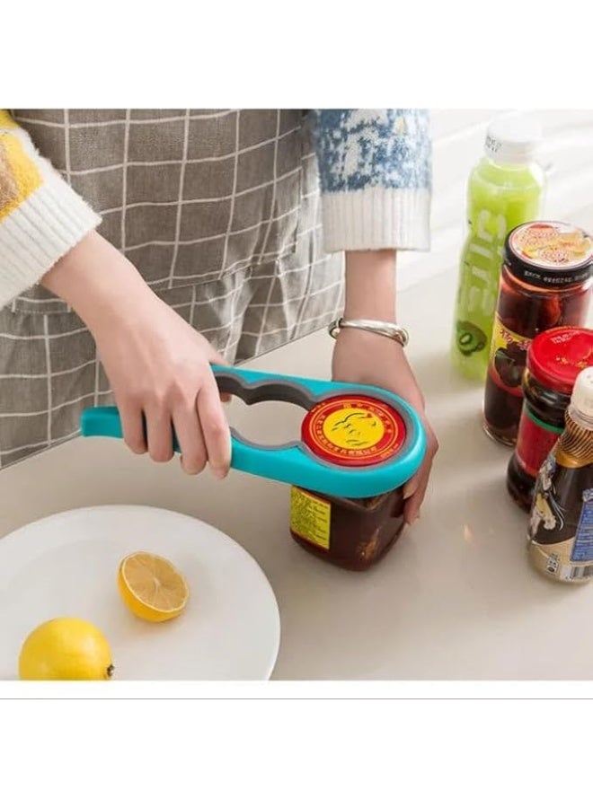 Jar Opener Tool, Easy Grip Kitchen Aid, Blue and Yellow - Image 2