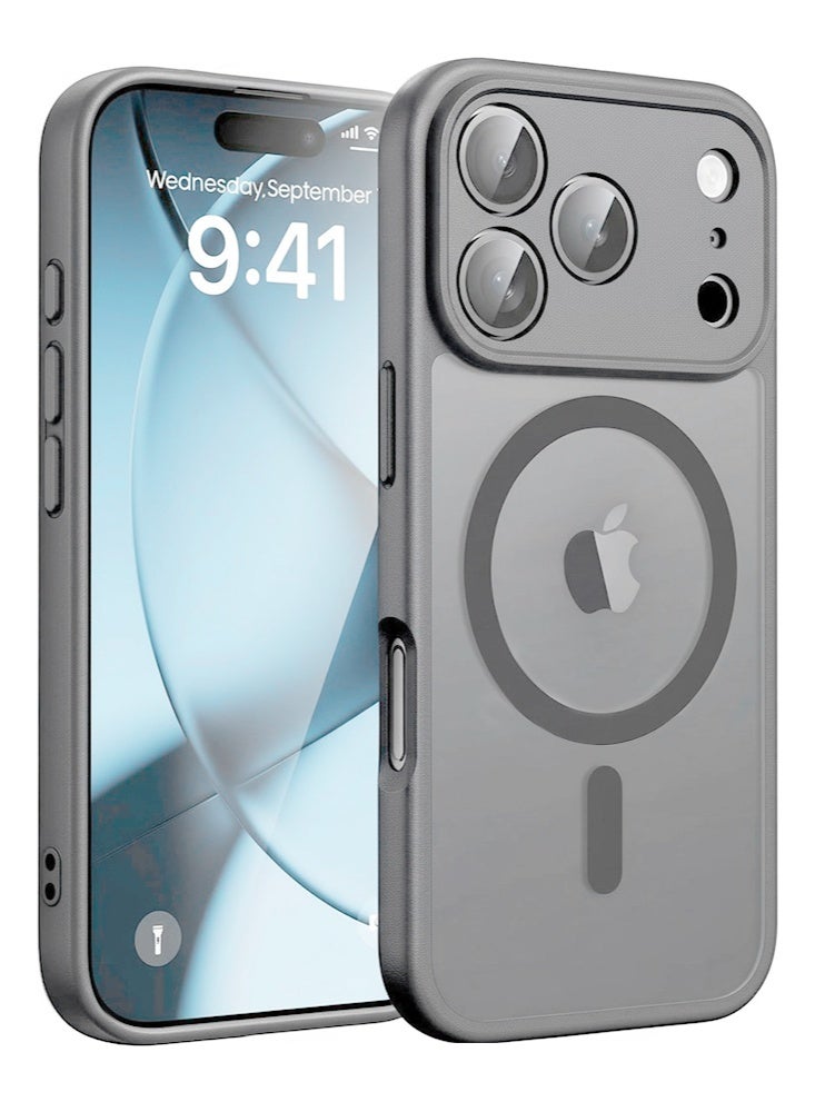 For iPhone 17  Pro Max Case: Magnetic Matte Translucent Military Grade Drop Protective Phone Case |Shockproof Thin Rugged Durable Protection Bumper Cover，Grey - Image 1