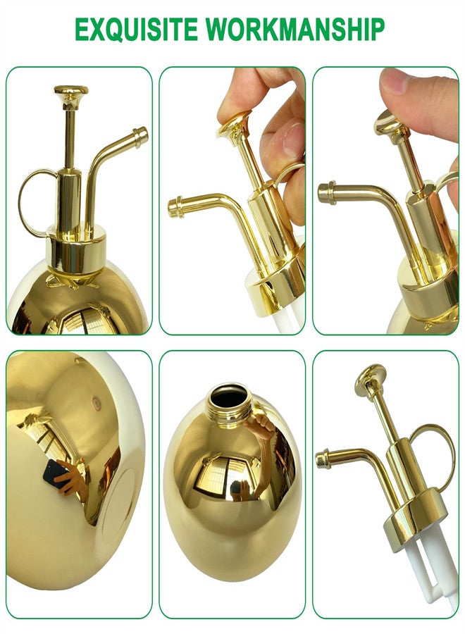 KASTWAVE Plant Spray Bottle, Stainless Steel Plant Sprayer, Retro Gold Watering Misting Small Spray Bottle, Modern Gardening Tools for Indoor Potted Plants Watering and Spraying - Image 4