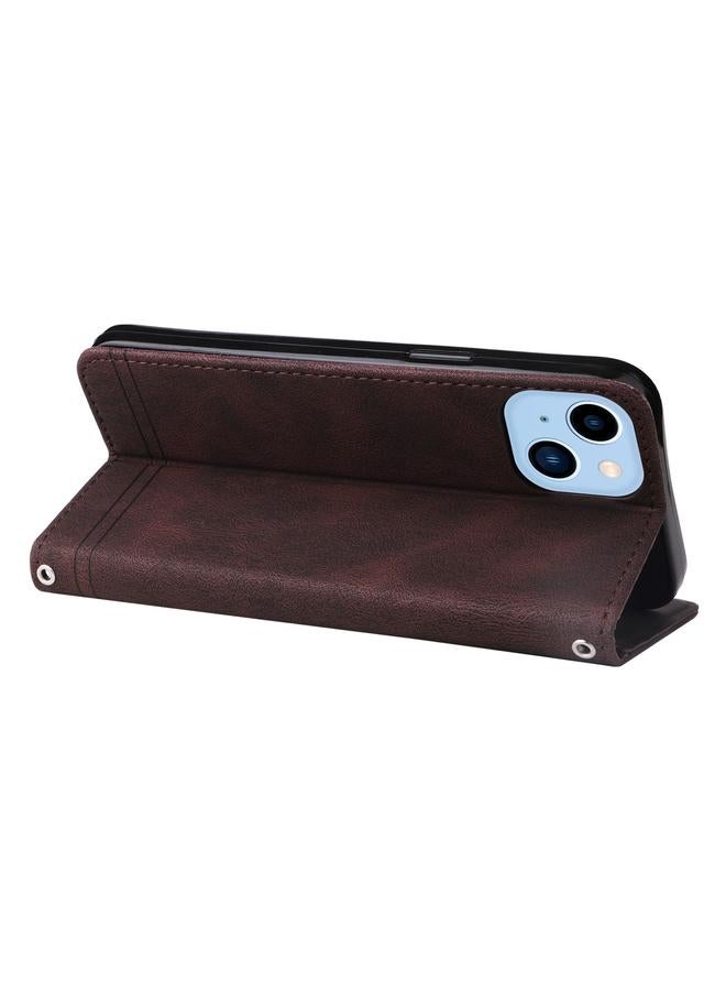 S-TOP Case For iPhone 14 Plus Skin Feel Life Tree Leather Case - Image 5