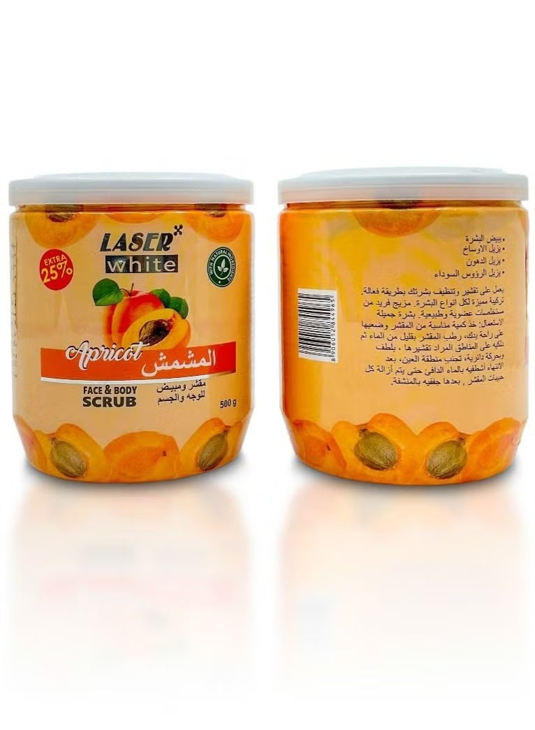 ليزر وايت مقشر ومبيض للوجه والجسم بخلاصة المشمش 500جرام - Image 3