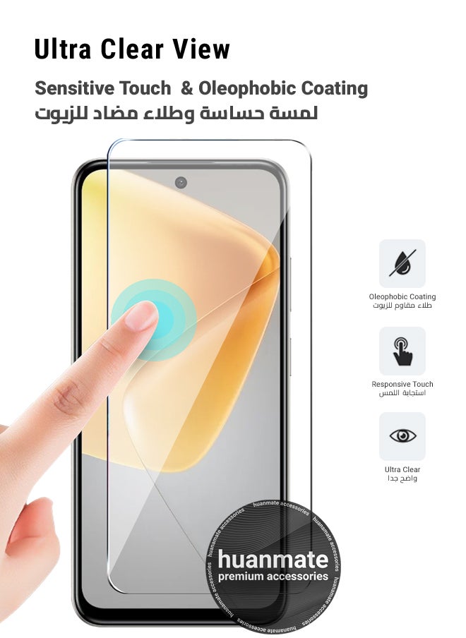 huanmate - Infinix HOT 50i Tempered Glass Screen Protector – High Transparency, Delicate Touch, Anti-Explosion, Smooth Arc Edges, Easy Installation, Screen Protector for Infinix HOT 50i - Image 1