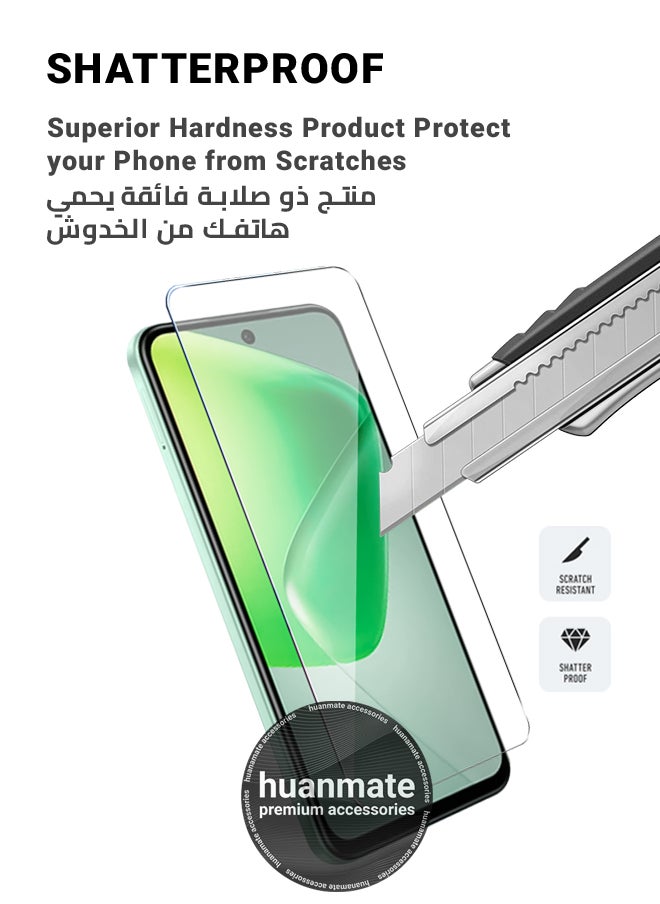 huanmate - Infinix HOT 50i Tempered Glass Screen Protector – High Transparency, Delicate Touch, Anti-Explosion, Smooth Arc Edges, Easy Installation, Screen Protector for Infinix HOT 50i - Image 1