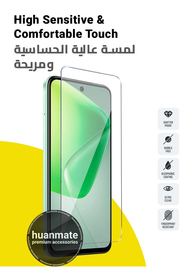 huanmate - Infinix HOT 50i Tempered Glass Screen Protector – High Transparency, Delicate Touch, Anti-Explosion, Smooth Arc Edges, Easy Installation, Screen Protector for Infinix HOT 50i - Image 1