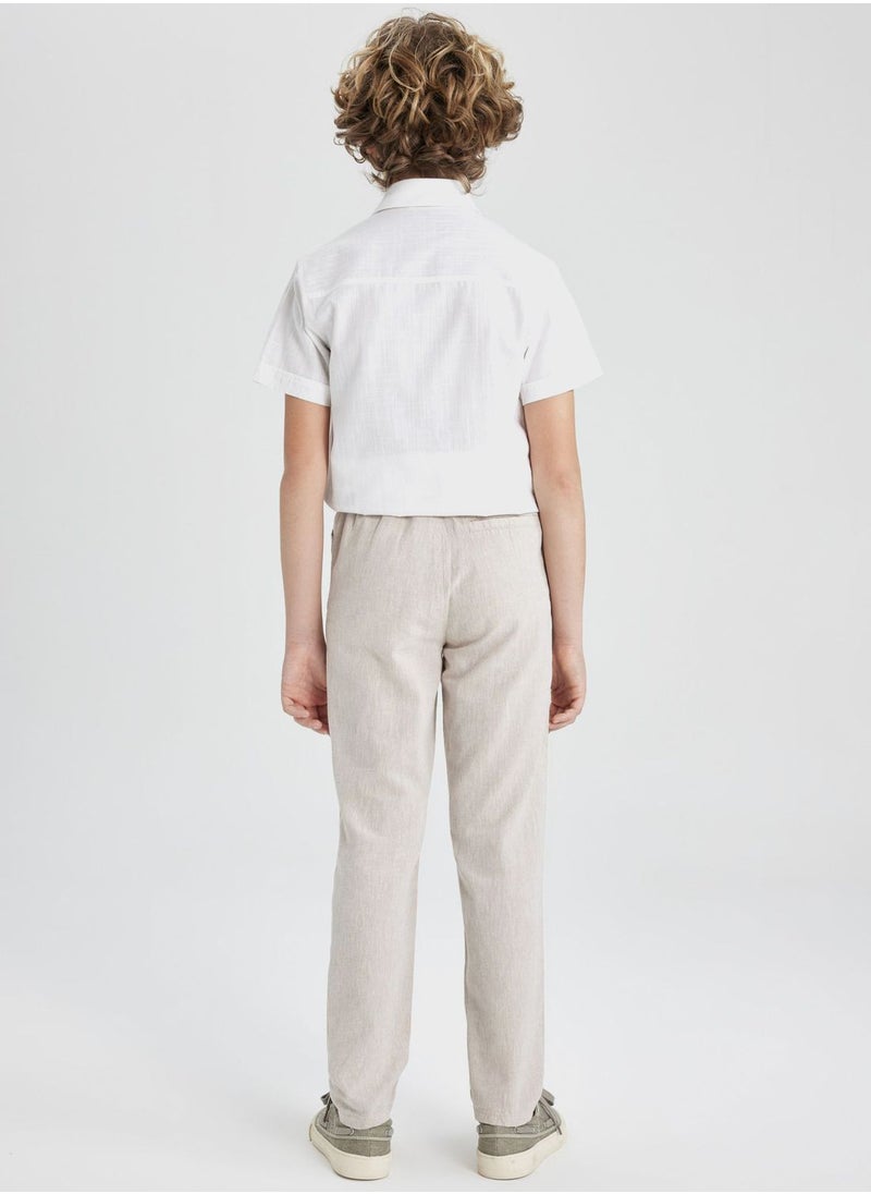 DeFacto Boy Regular Fit Standard Leg Linen Look Trousers  - Image 2