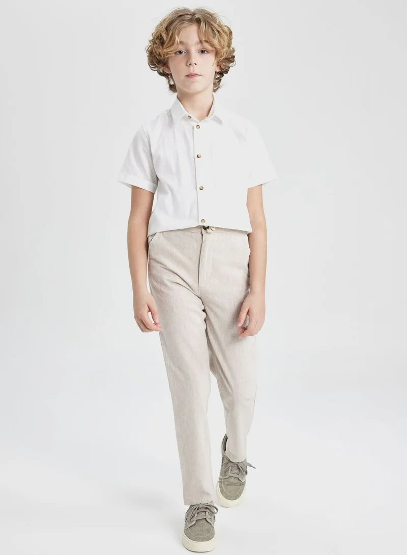 DeFacto Boy Regular Fit Standard Leg Linen Look Trousers