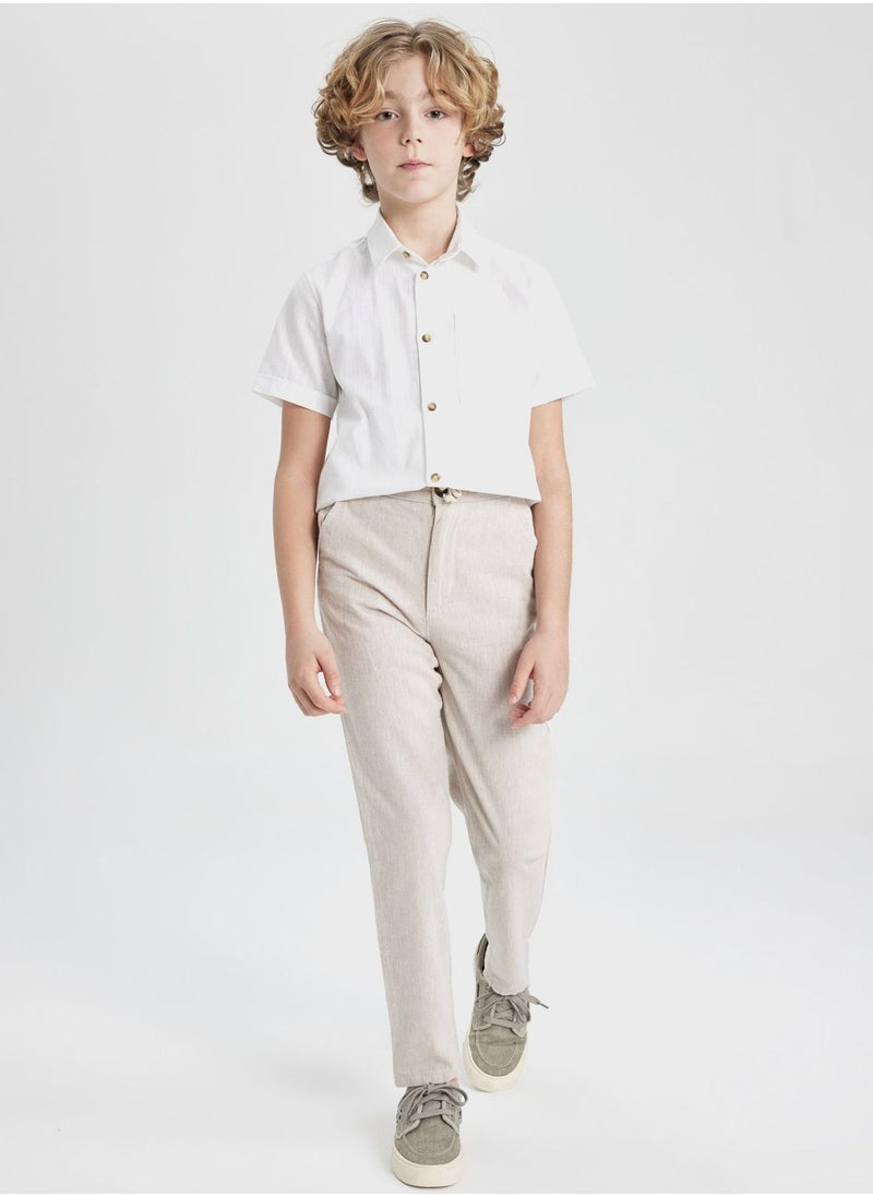 DeFacto Boy Regular Fit Standard Leg Linen Look Trousers  - Image 4