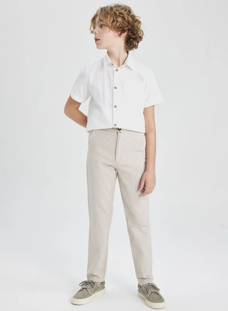 DeFacto Boy Regular Fit Standard Leg Linen Look Trousers