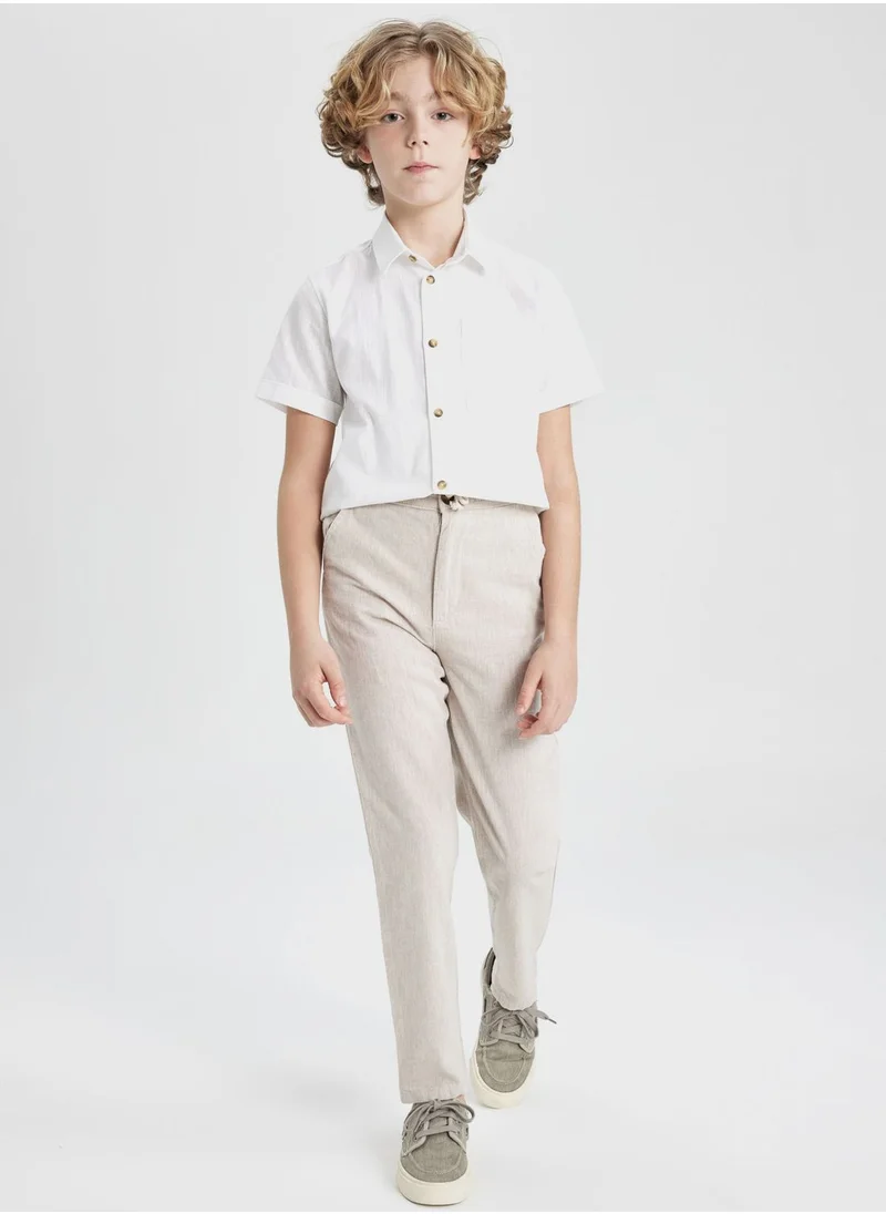 DeFacto Boy Regular Fit Standard Leg Linen Look Trousers