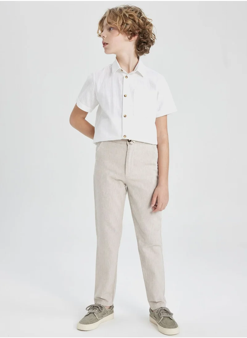 DeFacto Boy Regular Fit Standard Leg Linen Look Trousers