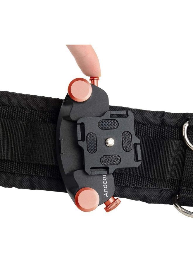 NIBEMINENT Camera Waist Belt Button Mount Clip Black/Orange  - Image 5