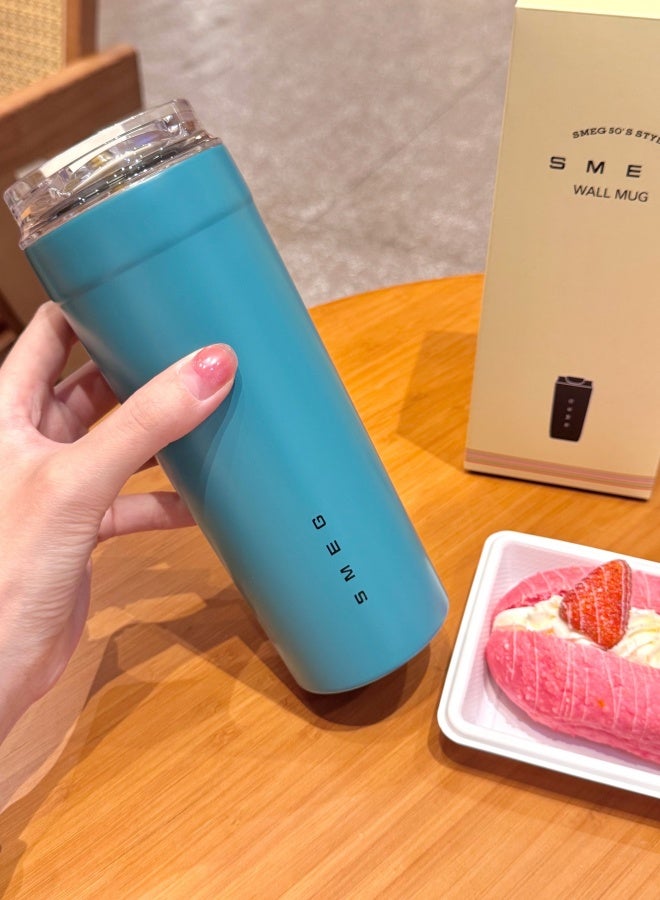 SMEG Travel Coffee Mug, 550ml Insulated Beverage Cup With Leakproof Lid, Long Lasting , Travel Coffee Thermos Blue - Image 1