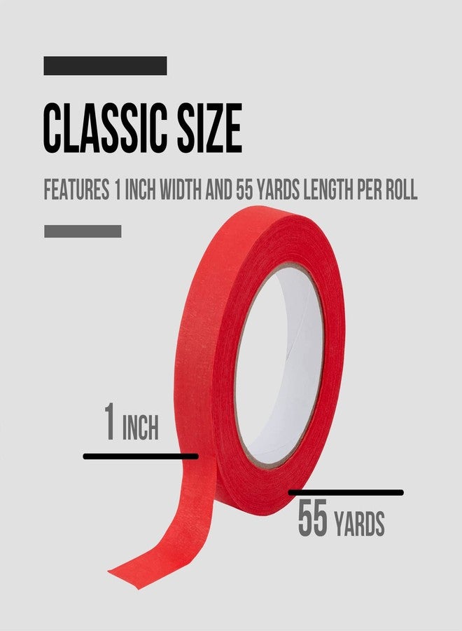 Lichamp مجموعة من 4 أشرطة لاصقة للرسامين الأحمر من Lichamp، مقاس 1 بوصة، وشريط لاصق أحمر مقاس 1 بوصة × 55 ياردة × 4 لفات (إجمالي 220 ياردة) - Image 4