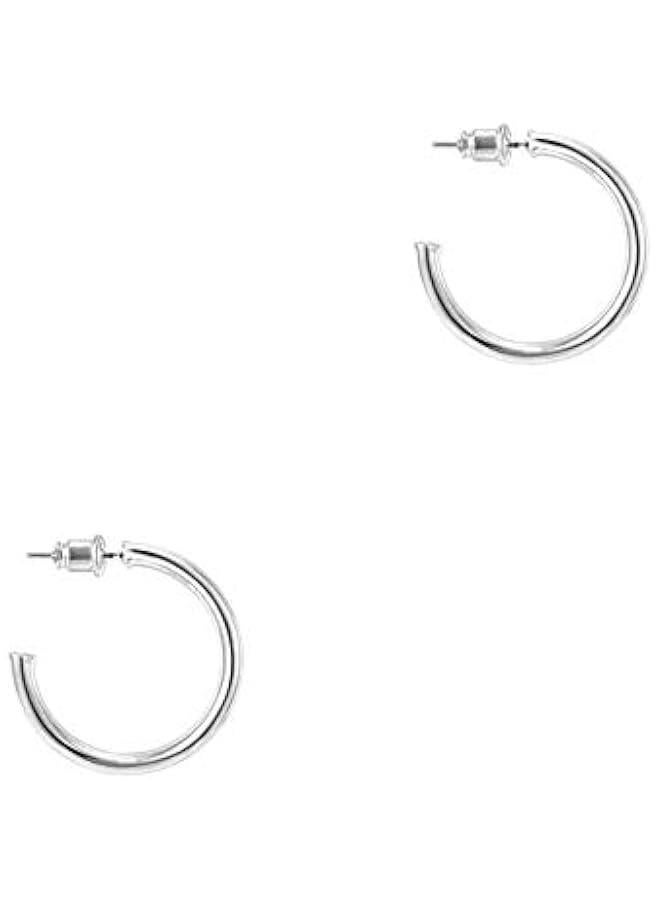 PAVOI 14K Gold Plated Hoop Earrings for Women - 2mm Thick Infinity Hoops - Lightweight Loop Earrings Set  - Image 1