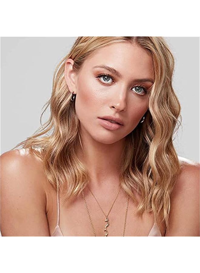 PAVOI 14K Gold Plated Hoop Earrings for Women - 2mm Thick Infinity Hoops - Lightweight Loop Earrings Set  - Image 2