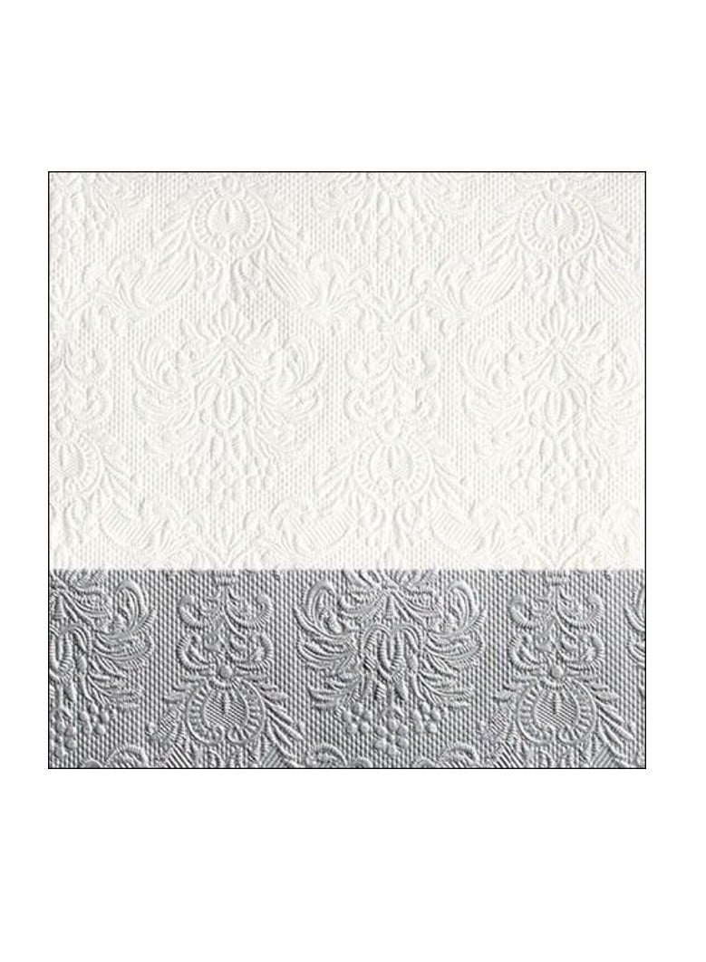 Ambiente Large Embossed Napkins, Dip Silver