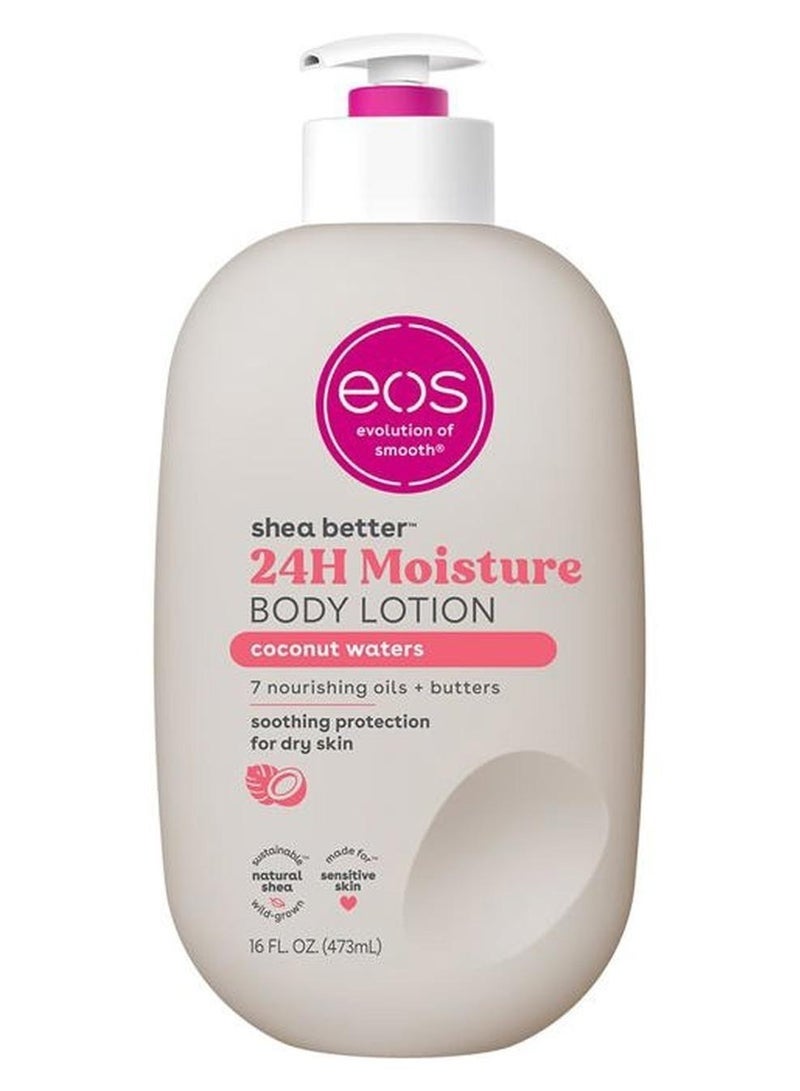 EOS Shea Better Body Lotion- Coconut Waters, 24-Hour Moisture Skin Care, Lightweight & Non-Greasy, Made with Natural Shea, Vegan, 16 fl oz - Image 1