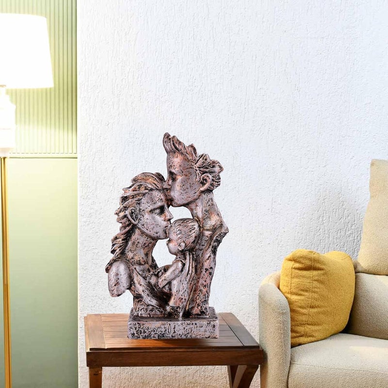 zart Mother Father with Child Love Statue Showpiece for Home Decor Gifting Cooper - Image 2