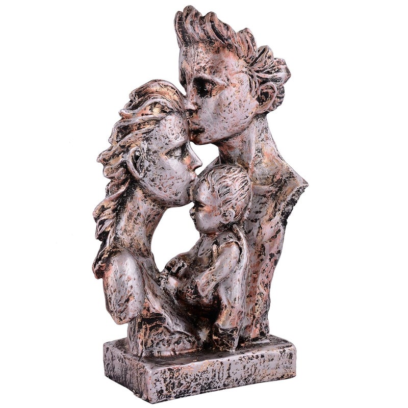 zart Mother Father with Child Love Statue Showpiece for Home Decor Gifting Cooper - Image 4