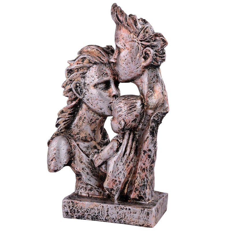 zart Mother Father with Child Love Statue Showpiece for Home Decor Gifting Cooper - Image 5