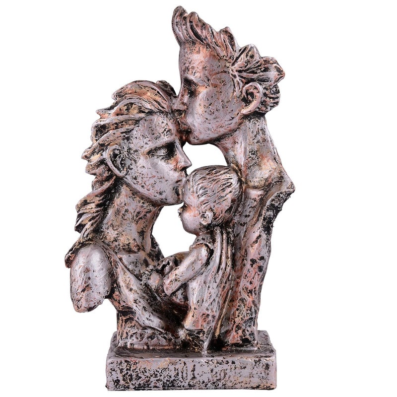 zart Mother Father with Child Love Statue Showpiece for Home Decor Gifting Cooper - Image 3
