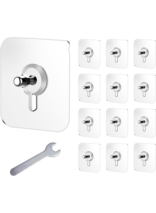 PROMASS promass 12 Pack Screw Wall Hangers，Wall Hook Screw Adhesive Non-Trace No Drilling，Wall Mount Screw Hooks for Home Bathroom Kitchen  - Image 1