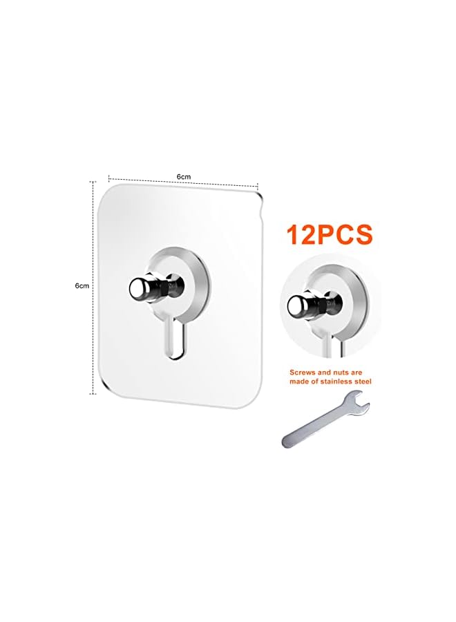 PROMASS promass 12 Pack Screw Wall Hangers，Wall Hook Screw Adhesive Non-Trace No Drilling，Wall Mount Screw Hooks for Home Bathroom Kitchen  - Image 2