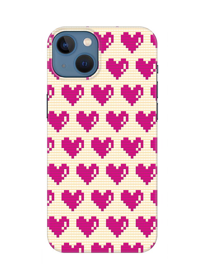 Stylizedd Case for Apple iPhone 14 Plus Case Slim Snap Classic Series Mobile Cover Hard PC Shield Matte Finish Print - Pixel Hearts
