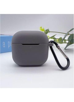 Suitable For 2024 AirPods 4Th Generation Protective Cover Apple Silicone Headphone Bluetooth Headset Soft Shell-Color:Gray [with Buttons] Single Pearlescent Bag Packaging-Model:2024 Airpods 4th