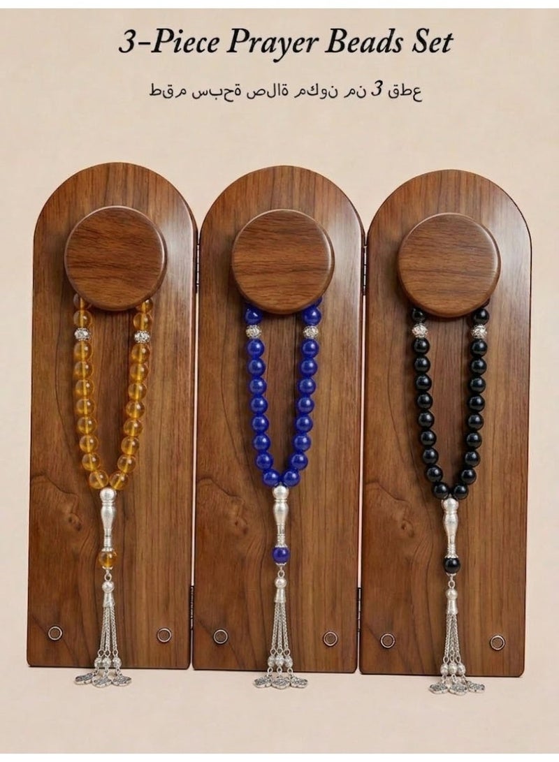 عام 3 قطع/33 حبة مسبحة من الكريستال الصناعي/مسبحة/10 مم - Image 1