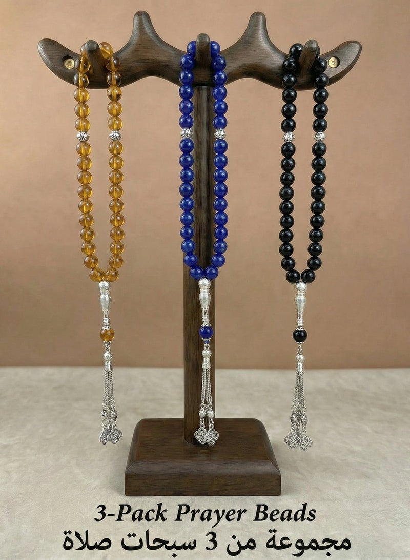 عام 3 قطع/33 حبة مسبحة من الكريستال الصناعي/مسبحة/10 مم - Image 2