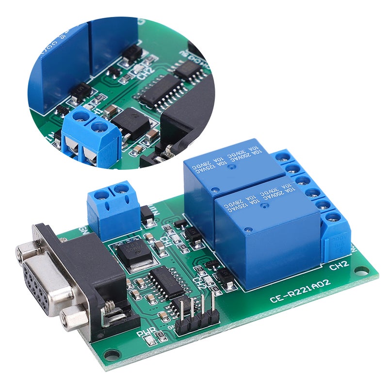 2 Channel Serial Port Relay Module RS232 UART Protocol DB9 Interface Remote Control Switch Board TB351 - Image 5