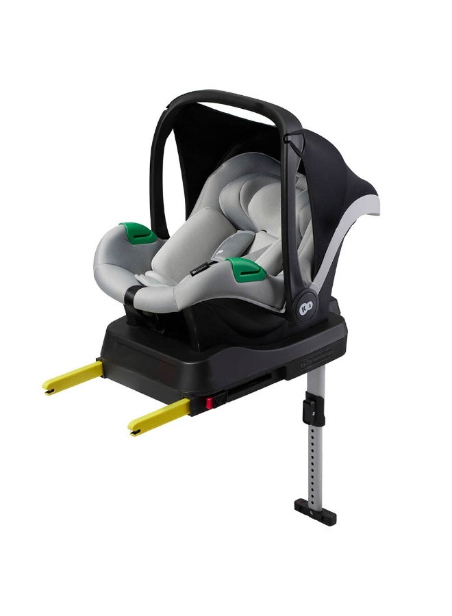 Kinderkraft MINK PRO i-Size Infant Car Seat & MINK FX Base – Rear-Facing - 0-13 kg (40-75 cm)  with ISOFIX - Grey - Image 1